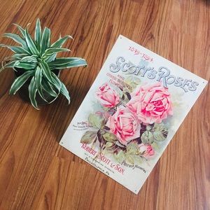 Vintage Scott Roses Seed Packet Metal Sign